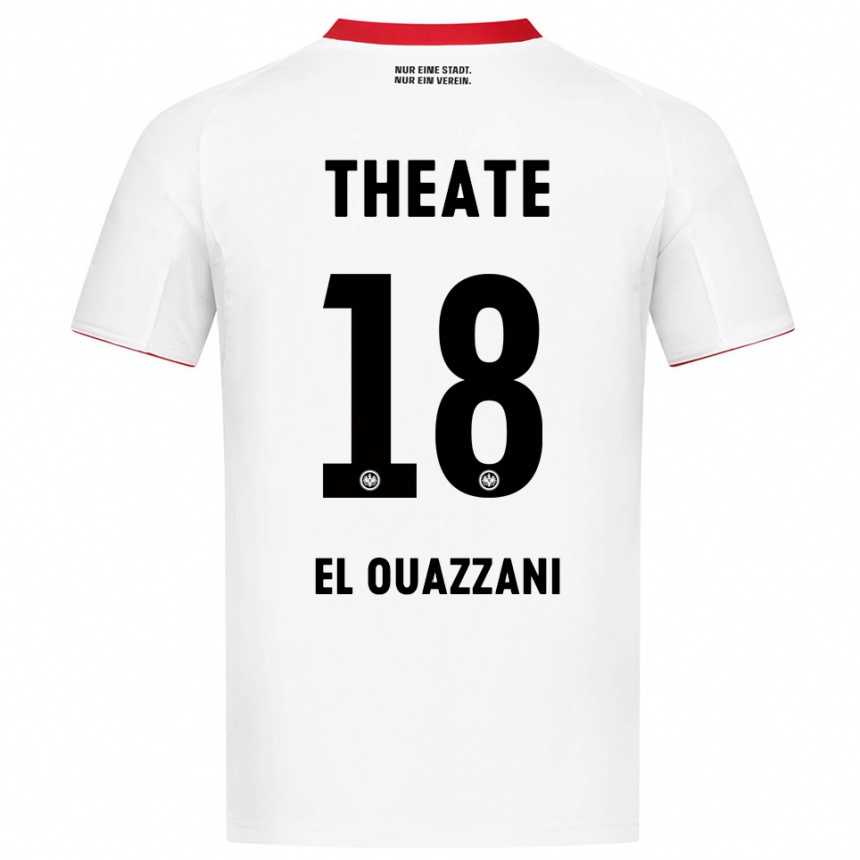 ילדים כדורגל Nadir El Ouazzani #18 לבן אדום הרחק ג'רזי 2025/26