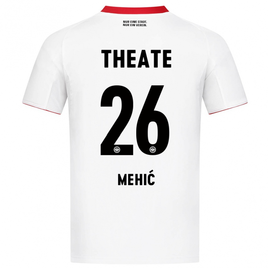 ילדים כדורגל Liam Mehić #26 לבן אדום הרחק ג'רזי 2025/26