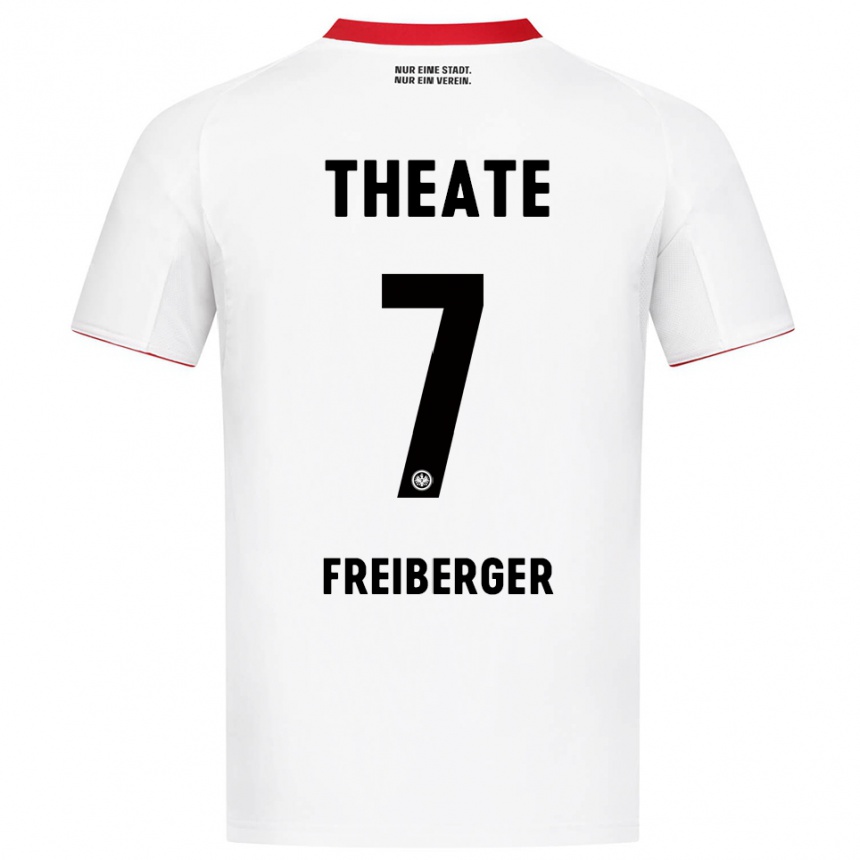 ילדים כדורגל Benjamin Freiberger #7 לבן אדום הרחק ג'רזי 2025/26