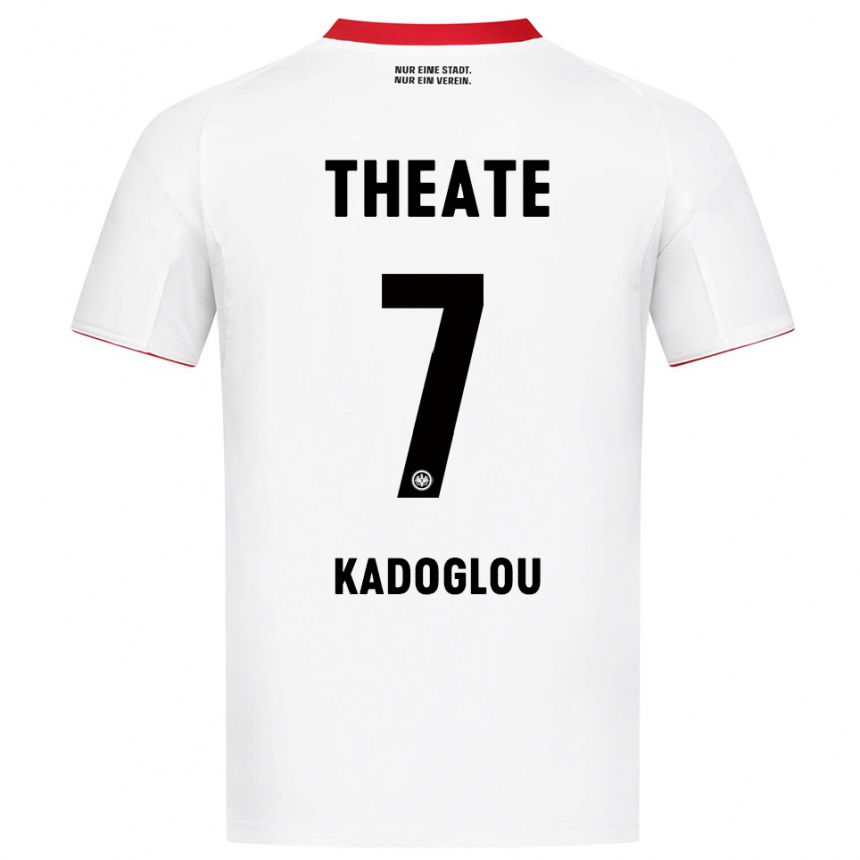 ילדים כדורגל Alexandros Kadoglou #7 לבן אדום הרחק ג'רזי 2025/26