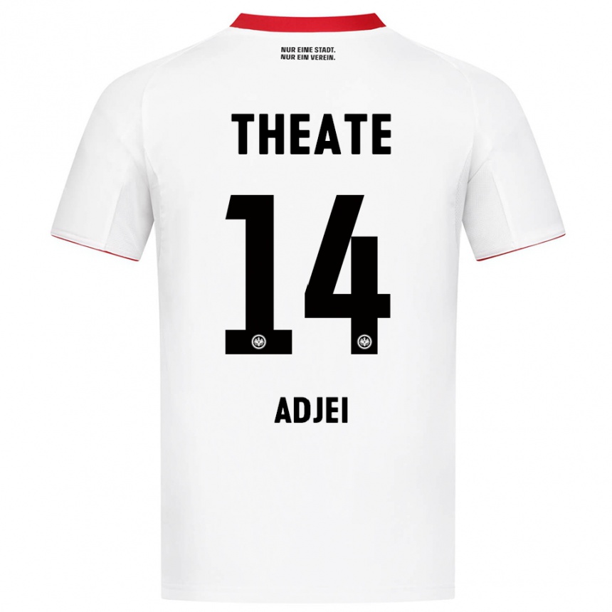 ילדים כדורגל Allen Adjei #14 לבן אדום הרחק ג'רזי 2025/26