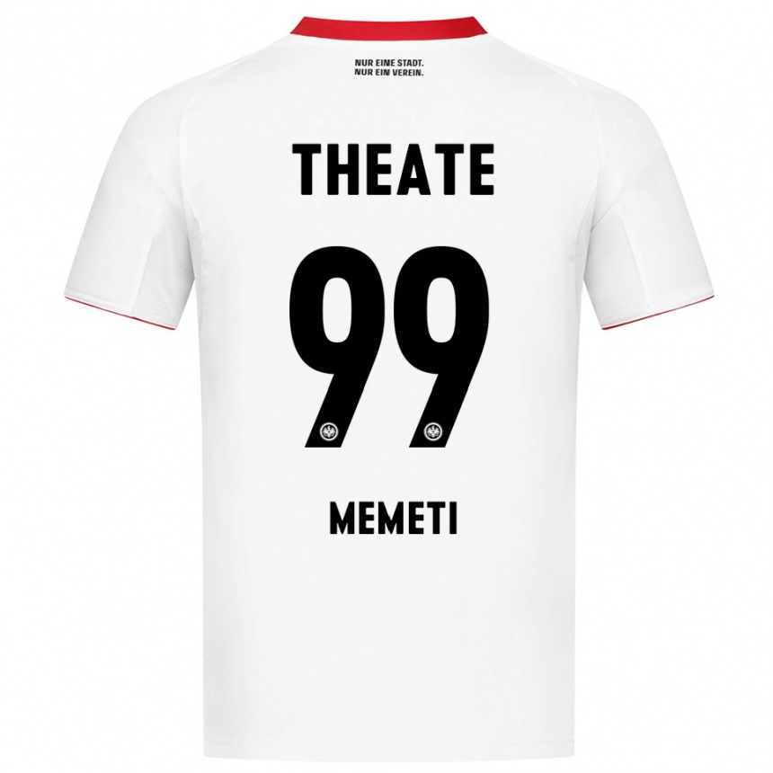 ילדים כדורגל Ereleta Memeti #99 לבן אדום הרחק ג'רזי 2025/26