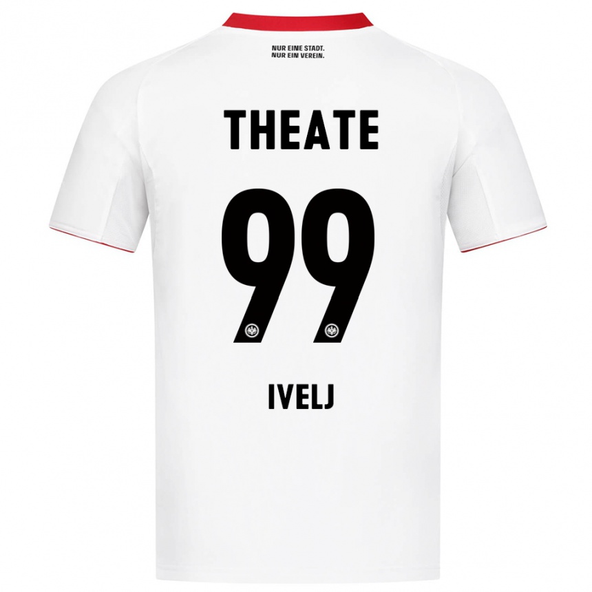 ילדים כדורגל Noemi Ivelj #99 לבן אדום הרחק ג'רזי 2025/26