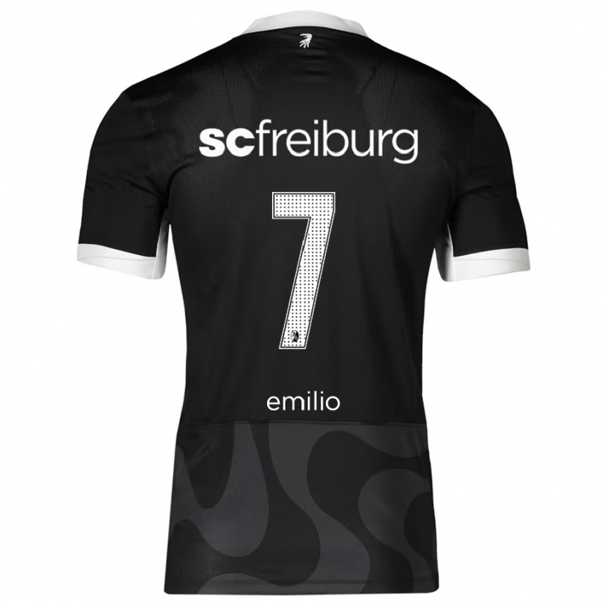 ילדים כדורגל Emilio Schiertz #7 שחור לבן הרחק ג'רזי 2025/26