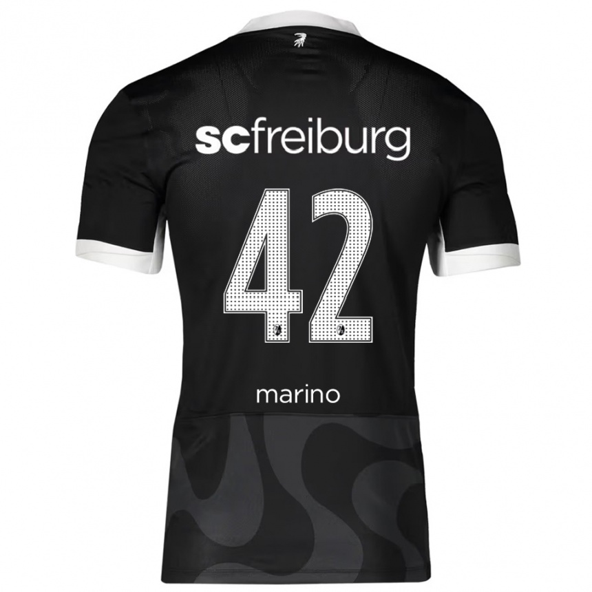 ילדים כדורגל Luca Marino #42 שחור לבן הרחק ג'רזי 2025/26