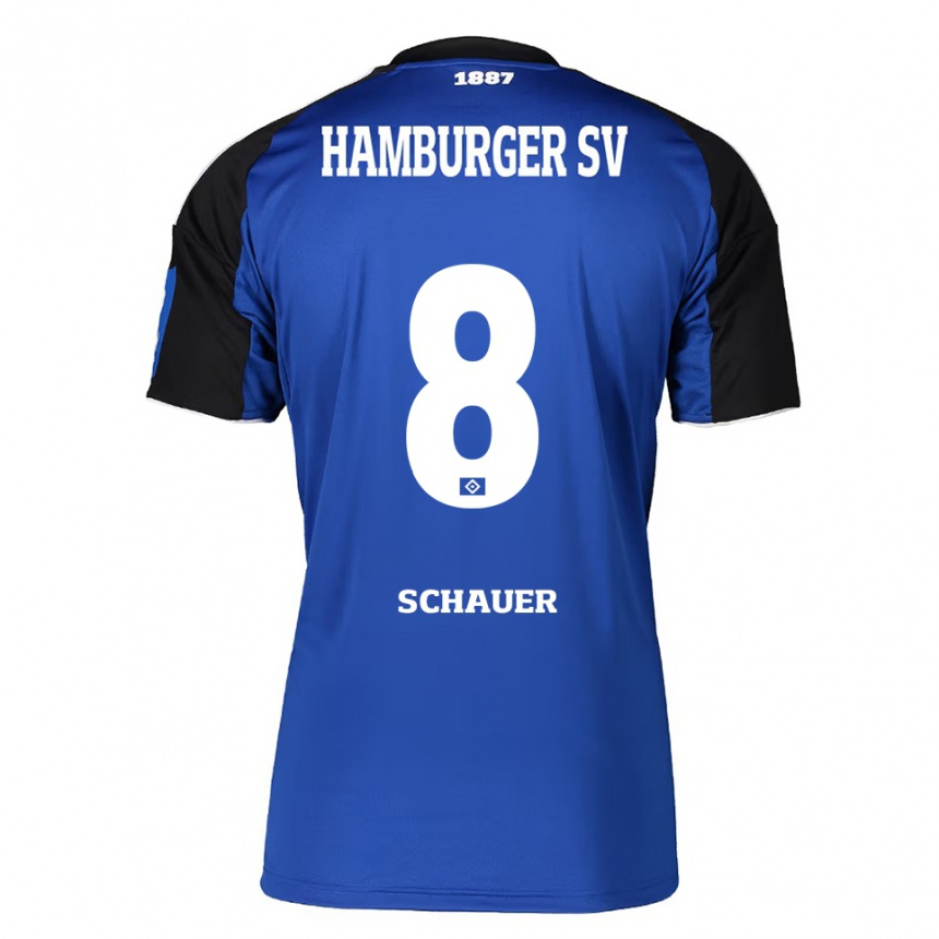 ילדים כדורגל Martin Schauer #8 כחול שחור הרחק ג'רזי 2025/26