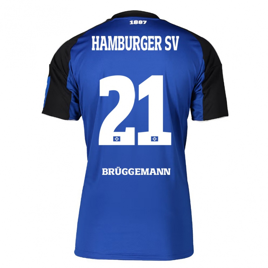 ילדים כדורגל William Brüggemann #21 כחול שחור הרחק ג'רזי 2025/26