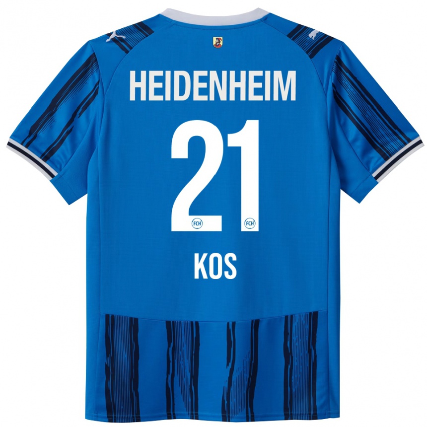 ילדים כדורגל Maximilian Kos #21 כחול נייבי הרחק ג'רזי 2025/26