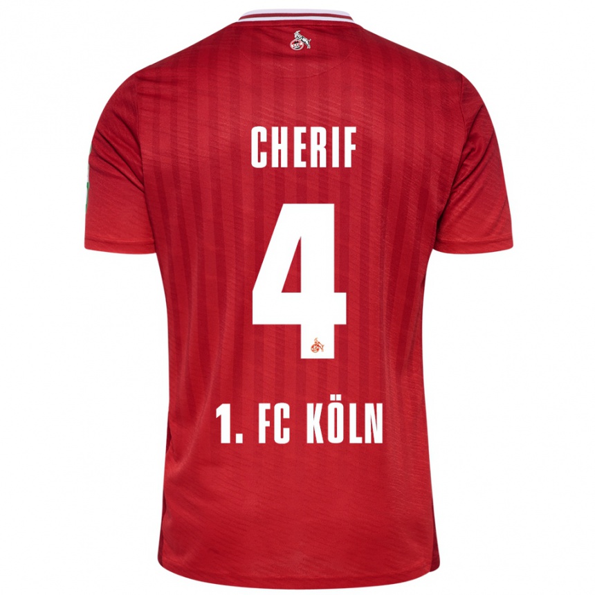 ילדים כדורגל Hamed Cherif #4 אדום לבן הרחק ג'רזי 2025/26
