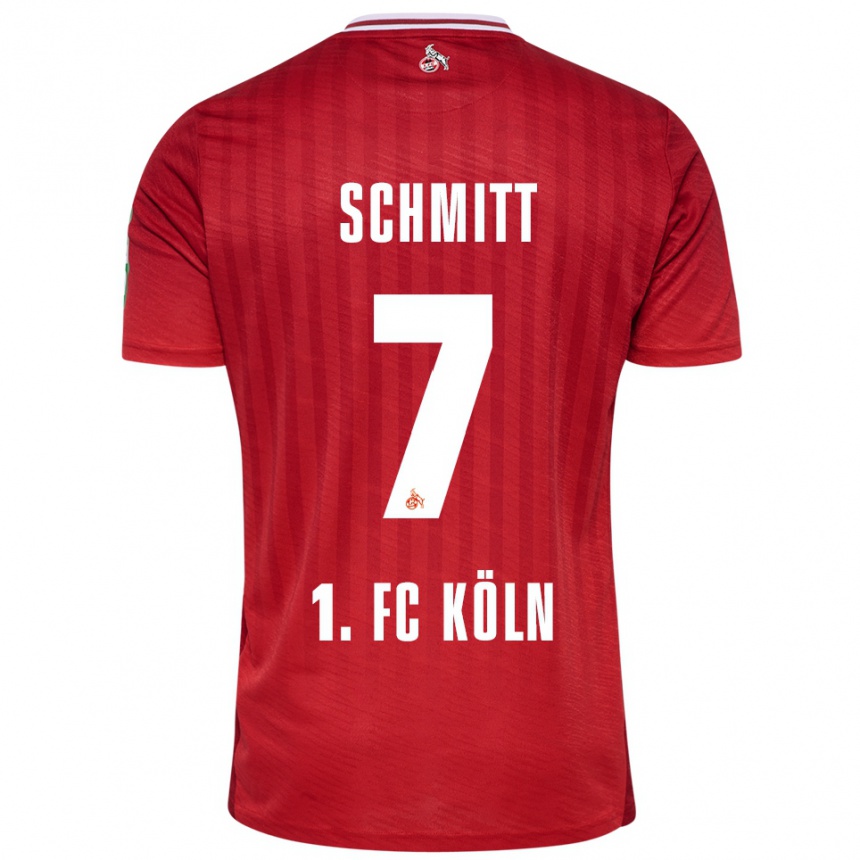 ילדים כדורגל Oliver Schmitt #7 אדום לבן הרחק ג'רזי 2025/26