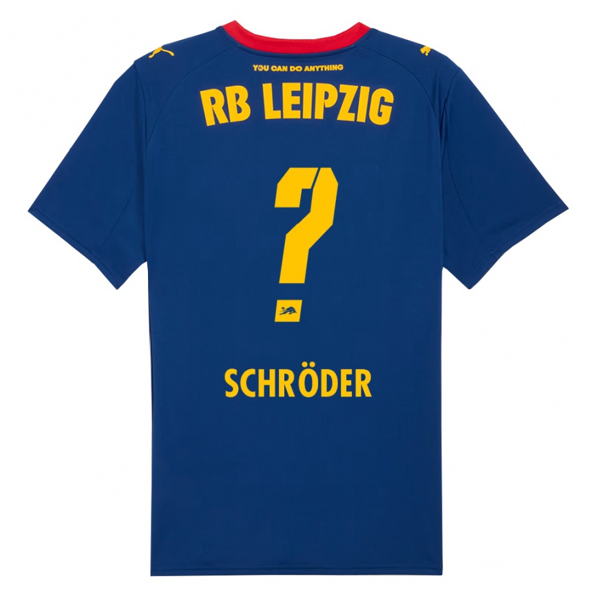 ילדים כדורגל Levin Schröder #0 נייבי אדום הרחק ג'רזי 2025/26