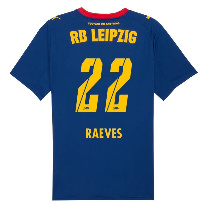 ילדים כדורגל Dries Raeves #22 נייבי אדום הרחק ג'רזי 2025/26