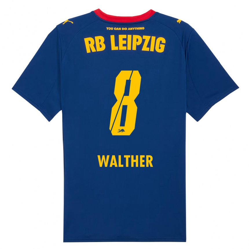 ילדים כדורגל Kofi Walther #8 נייבי אדום הרחק ג'רזי 2025/26