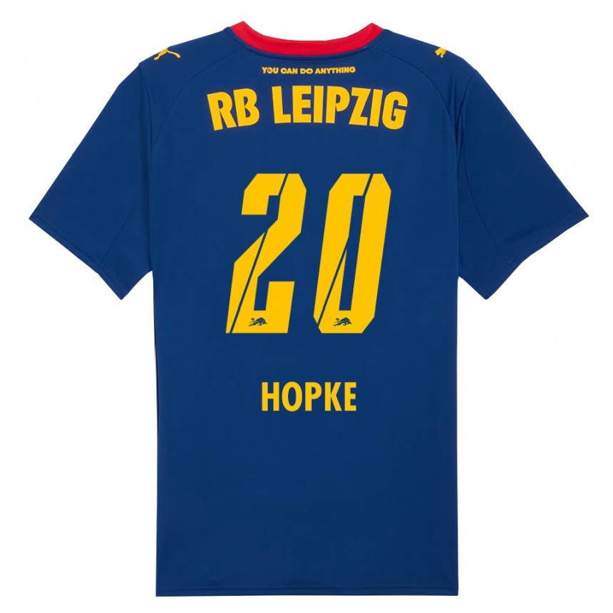 ילדים כדורגל Hannes Hopke #20 נייבי אדום הרחק ג'רזי 2025/26