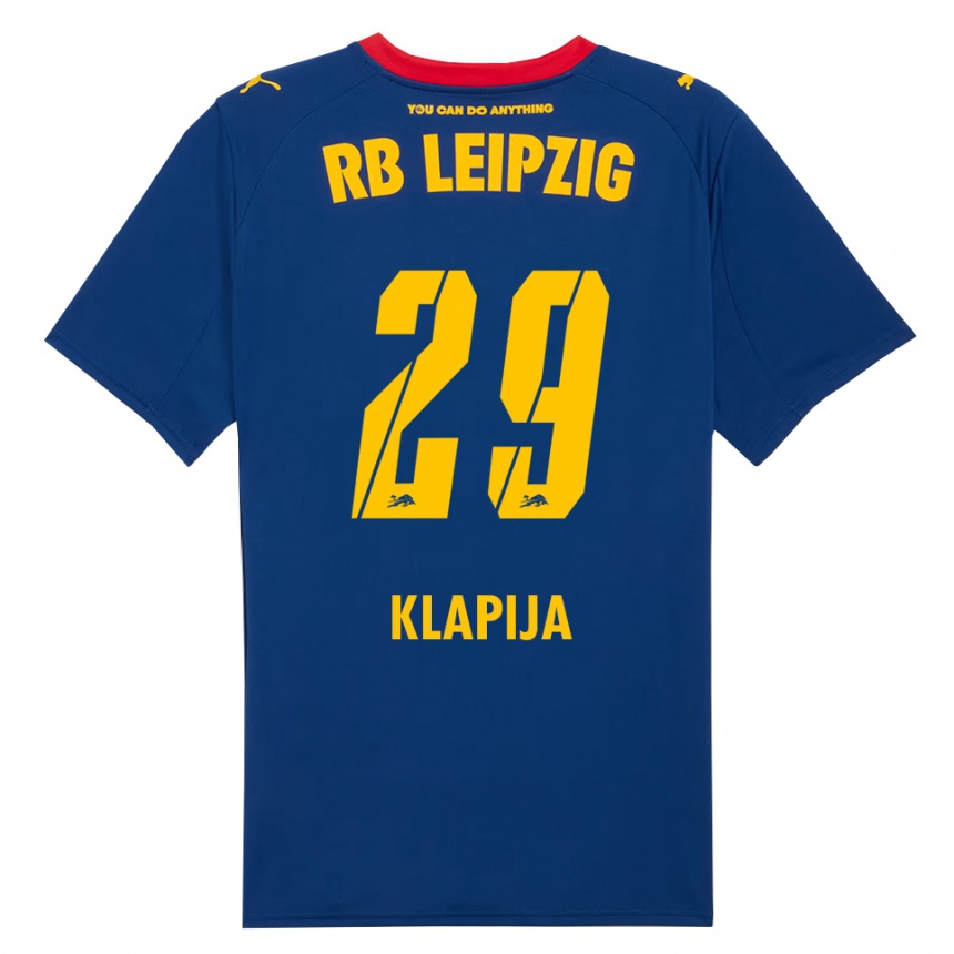ילדים כדורגל Din Klapija #29 נייבי אדום הרחק ג'רזי 2025/26