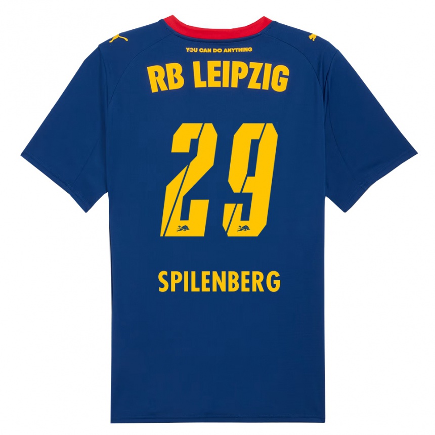ילדים כדורגל Maja Spilenberg #29 נייבי אדום הרחק ג'רזי 2025/26