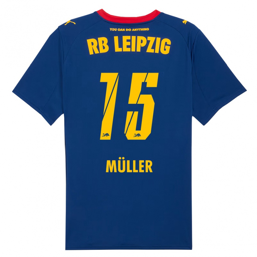 ילדים כדורגל Hannes Müller #15 נייבי אדום הרחק ג'רזי 2025/26