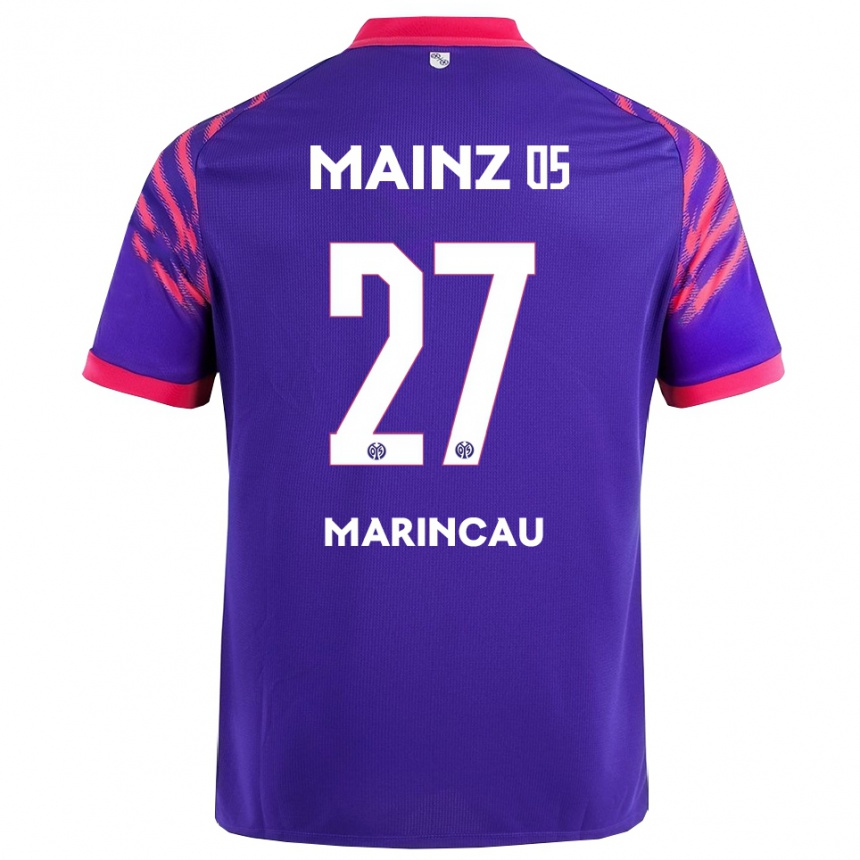 ילדים כדורגל Emanuel Marincău #27 נייבי ורוד הרחק ג'רזי 2025/26