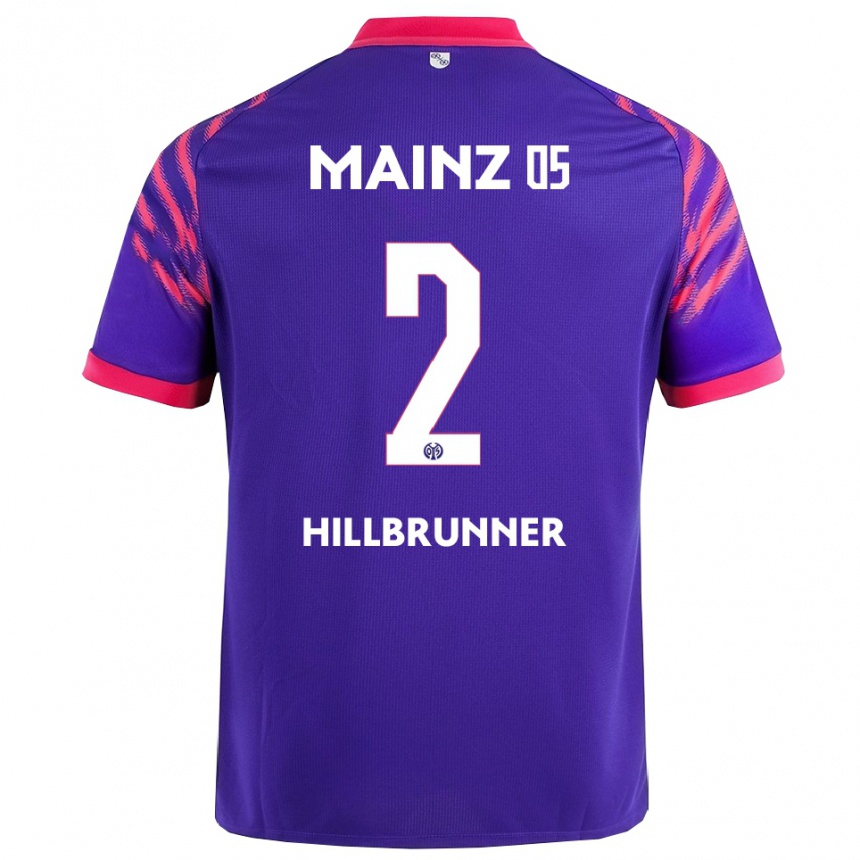 ילדים כדורגל Fynn Hillbrunner #2 נייבי ורוד הרחק ג'רזי 2025/26