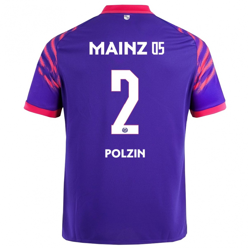 ילדים כדורגל Maximilian Polzin #2 נייבי ורוד הרחק ג'רזי 2025/26