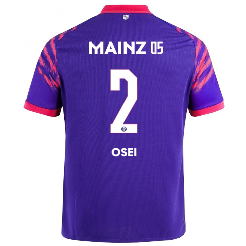 ילדים כדורגל David Osei #2 נייבי ורוד הרחק ג'רזי 2025/26