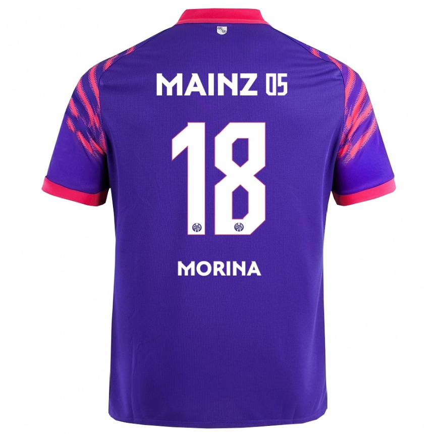 ילדים כדורגל Genti Morina #18 נייבי ורוד הרחק ג'רזי 2025/26