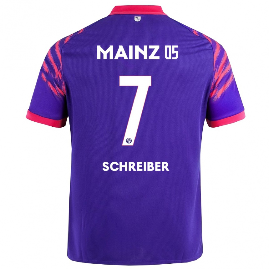 ילדים כדורגל Philipp Schreiber #7 נייבי ורוד הרחק ג'רזי 2025/26