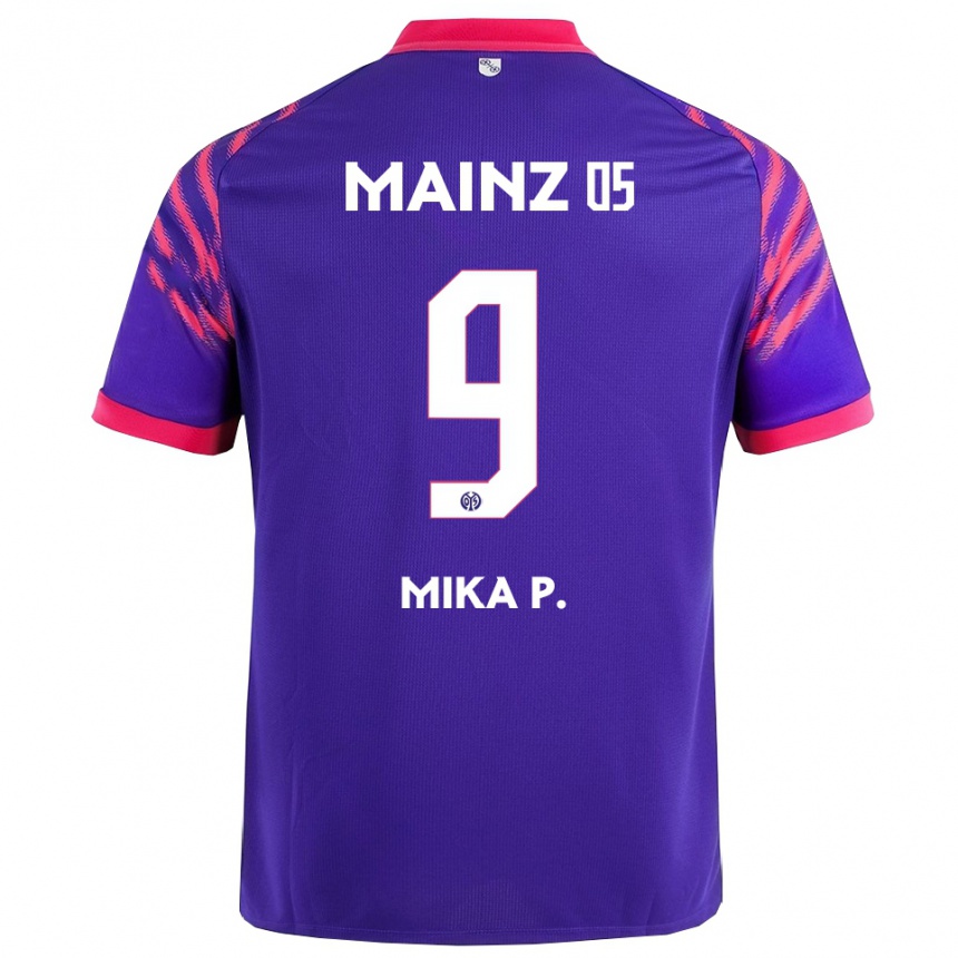 ילדים כדורגל Mika Preßler #9 נייבי ורוד הרחק ג'רזי 2025/26