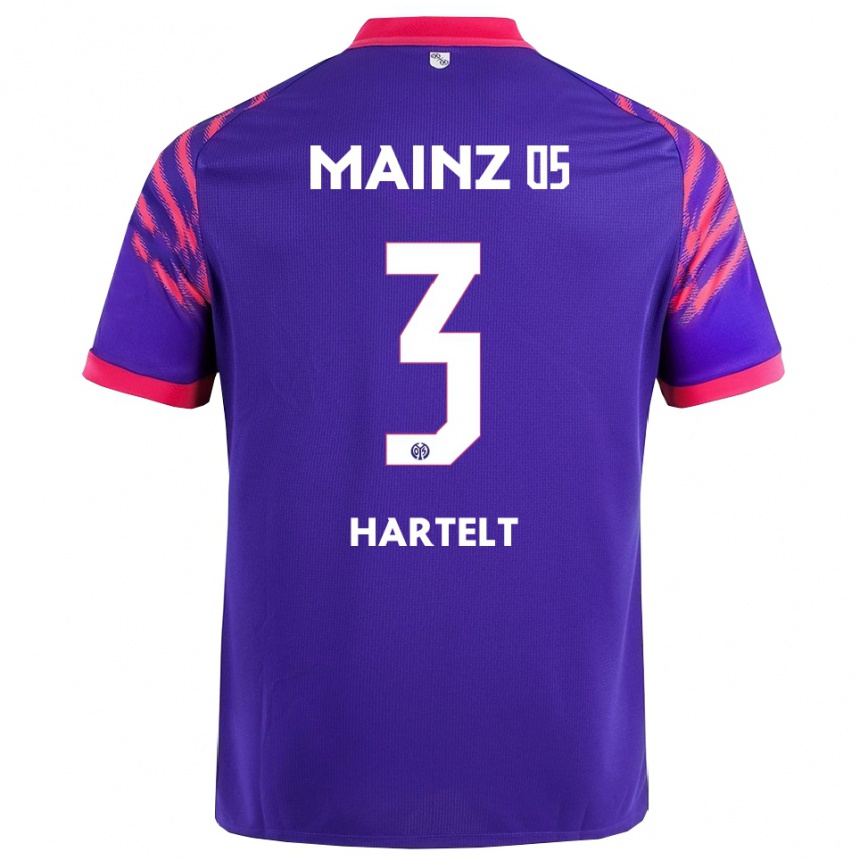 ילדים כדורגל Toni Hartelt #3 נייבי ורוד הרחק ג'רזי 2025/26