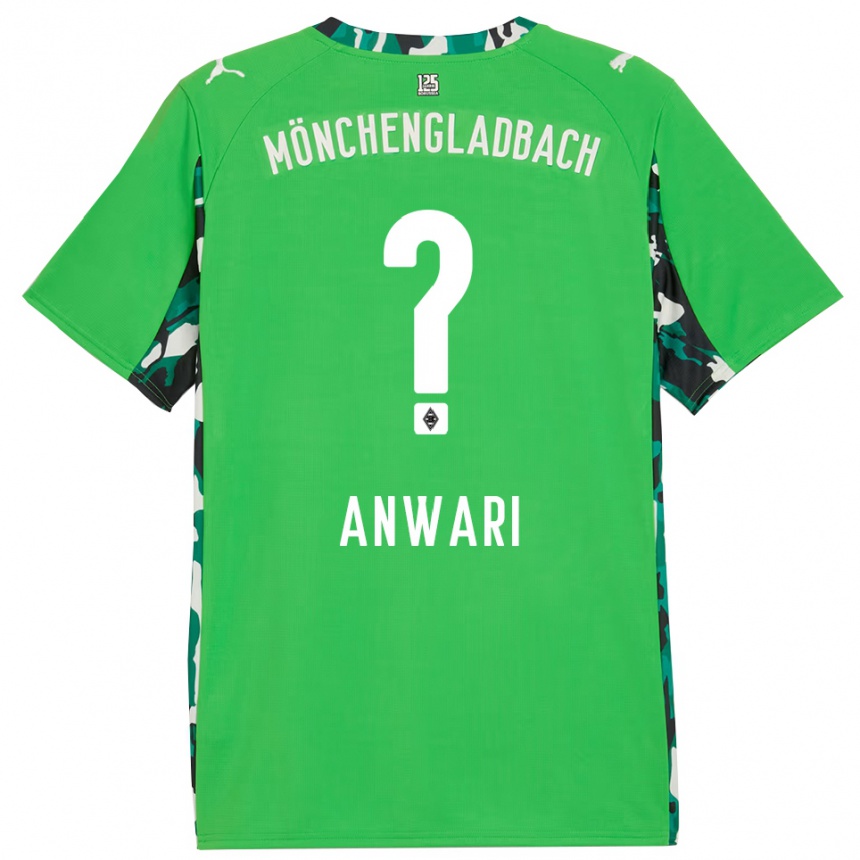 ילדים כדורגל Hamza Anwari #0 ירוק שחור הרחק ג'רזי 2025/26