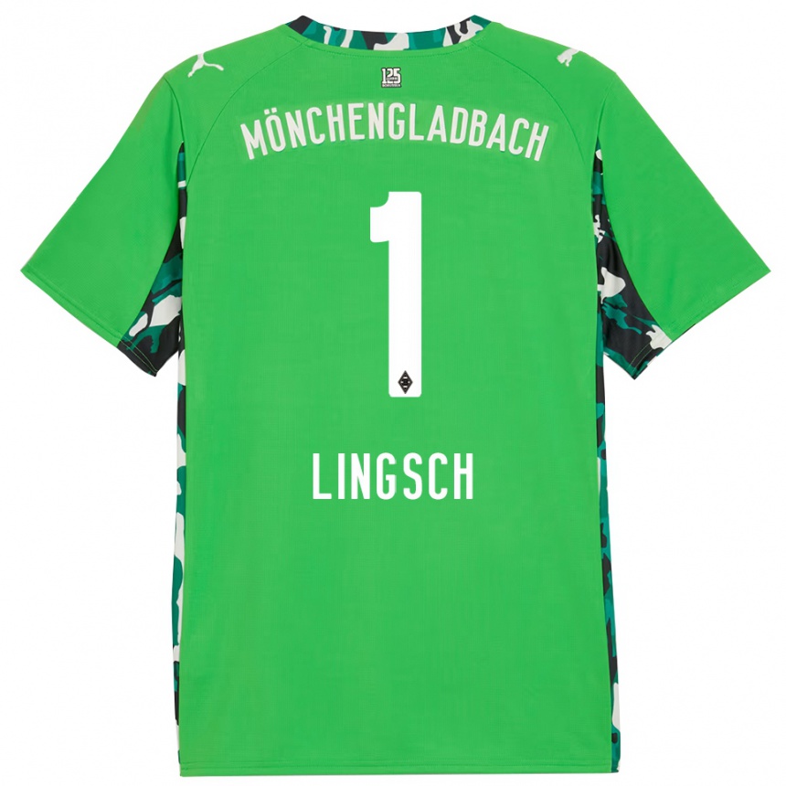 ילדים כדורגל Tina Lingsch #1 ירוק שחור הרחק ג'רזי 2025/26