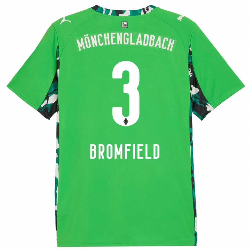 ילדים כדורגל Rio Bromfield #3 ירוק שחור הרחק ג'רזי 2025/26
