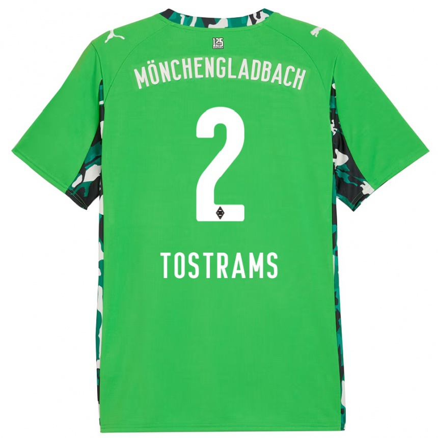 ילדים כדורגל Eva Tostrams #2 ירוק שחור הרחק ג'רזי 2025/26