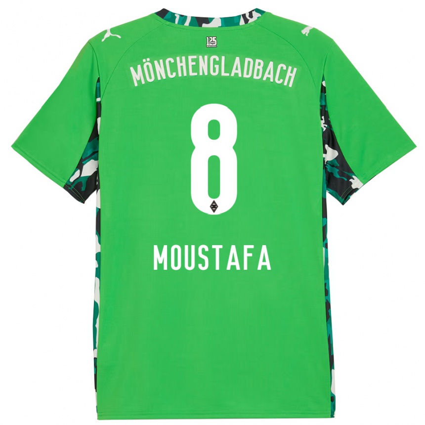 ילדים כדורגל מוסטפה אשראף מוסטפה #8 ירוק שחור הרחק ג'רזי 2025/26