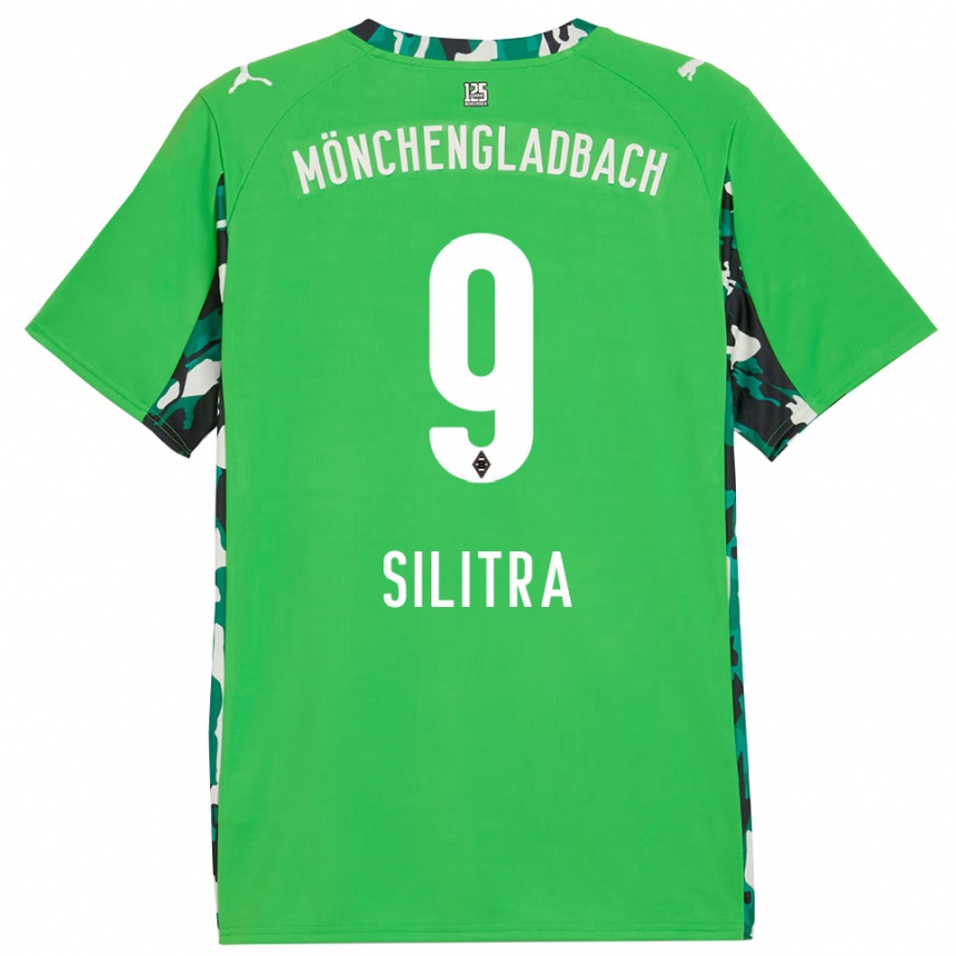 ילדים כדורגל Rareș Silitră #9 ירוק שחור הרחק ג'רזי 2025/26