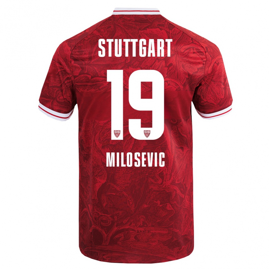 ילדים כדורגל יובאן מילושביץ' #19 אדום שחור הרחק ג'רזי 2025/26