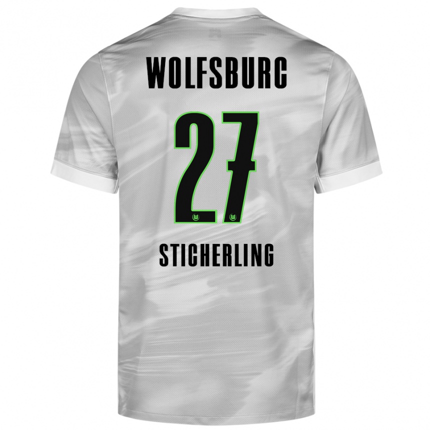 ילדים כדורגל Carl-Anton Sticherling #27 אפור לבן הרחק ג'רזי 2025/26