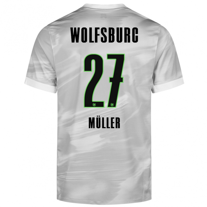 ילדים כדורגל Fabio Müller #27 אפור לבן הרחק ג'רזי 2025/26