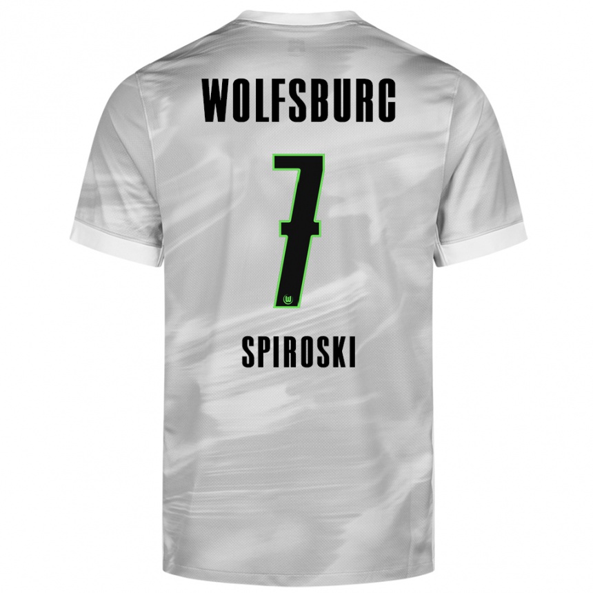ילדים כדורגל Luka Spiroski #7 אפור לבן הרחק ג'רזי 2025/26