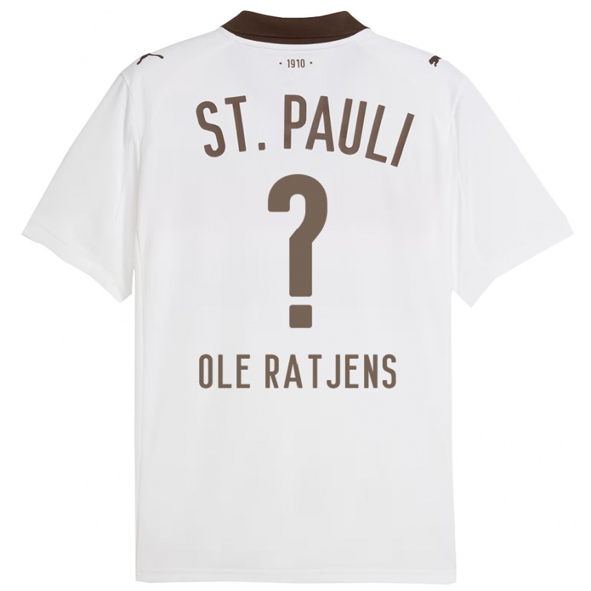 ילדים כדורגל Sven Ole Ratjens #0 לבן אדום הרחק ג'רזי 2025/26