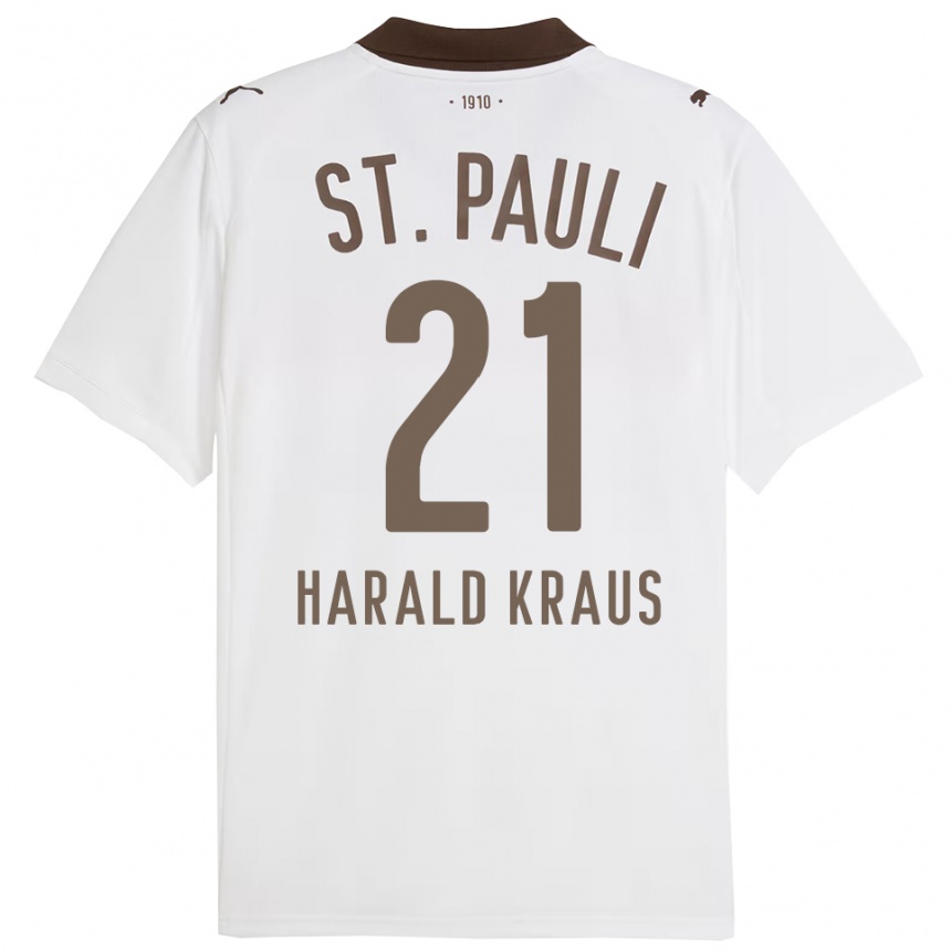 ילדים כדורגל Stefan Harald Kraus #21 לבן אדום הרחק ג'רזי 2025/26
