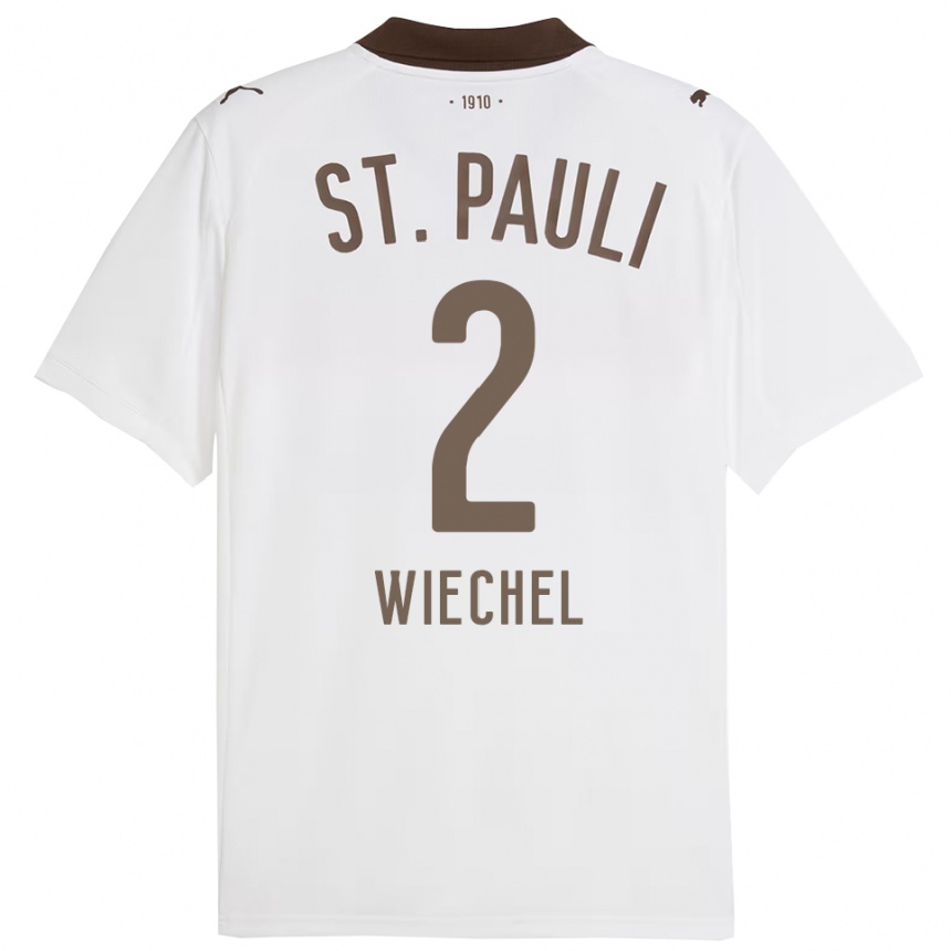 ילדים כדורגל Jan Wiechel #2 לבן אדום הרחק ג'רזי 2025/26