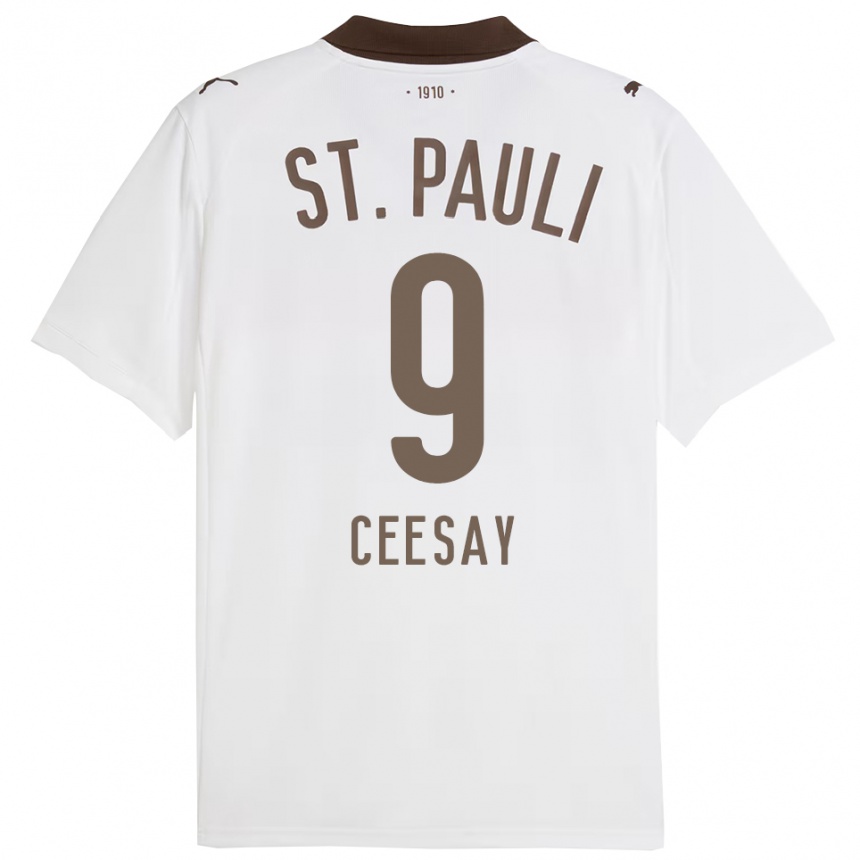 ילדים כדורגל עבדולי סיסאי #9 לבן אדום הרחק ג'רזי 2025/26