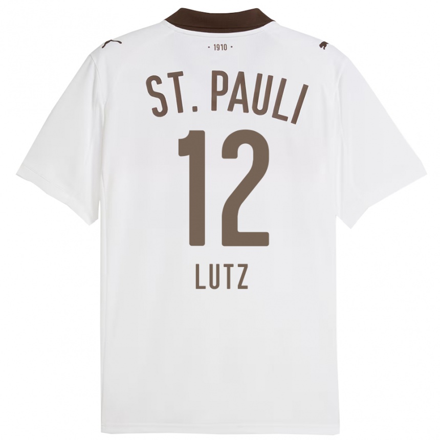 ילדים כדורגל Josefin Lutz #12 לבן אדום הרחק ג'רזי 2025/26