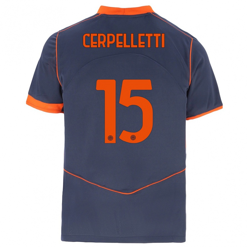 ילדים כדורגל Filippo Cerpelletti #15 אפור כתום ג'רזי קיט שלישי 2025/26