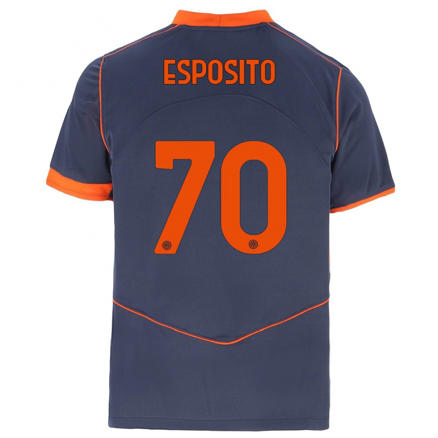 ילדים כדורגל סבסטיאנו אספוזיטו #70 אפור כתום ג'רזי קיט שלישי 2025/26