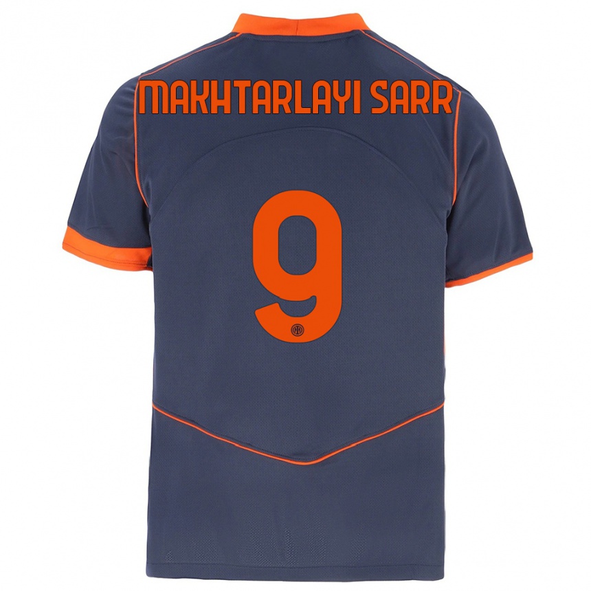 ילדים כדורגל אמאדו סאר #9 אפור כתום ג'רזי קיט שלישי 2025/26