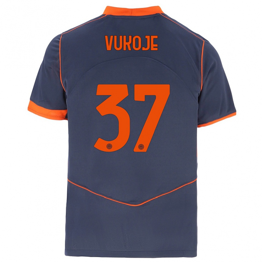 ילדים כדורגל אנדריאה ווקויה #37 אפור כתום ג'רזי קיט שלישי 2025/26