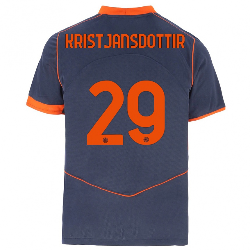 ילדים כדורגל אנה ביורק כריסטיאנדוטיר #29 אפור כתום ג'רזי קיט שלישי 2025/26
