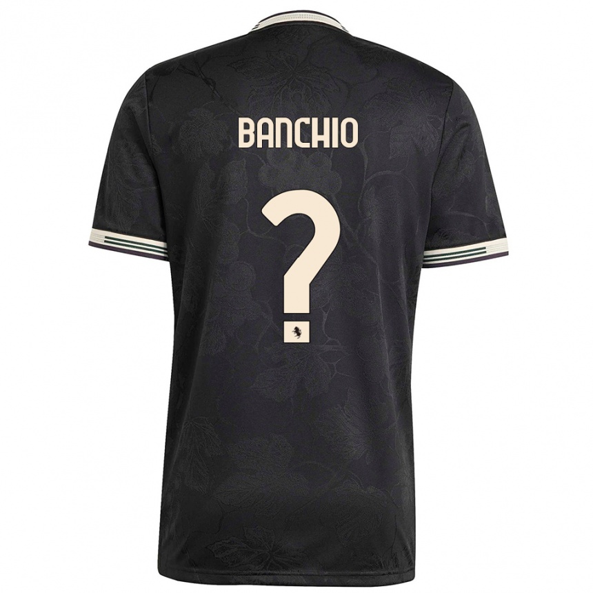 ילדים כדורגל Gianluca Banchio #0 שחור לבן ירוק ג'רזי קיט שלישי 2025/26